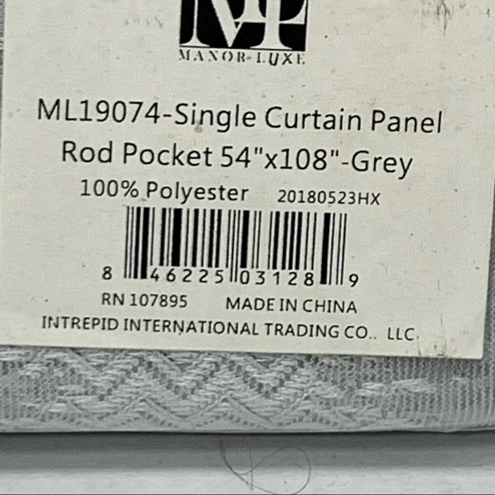 MANOR LUXE Bella Bella Sheer Gray Curtain Panel 54 in x 108 in NEW NWT